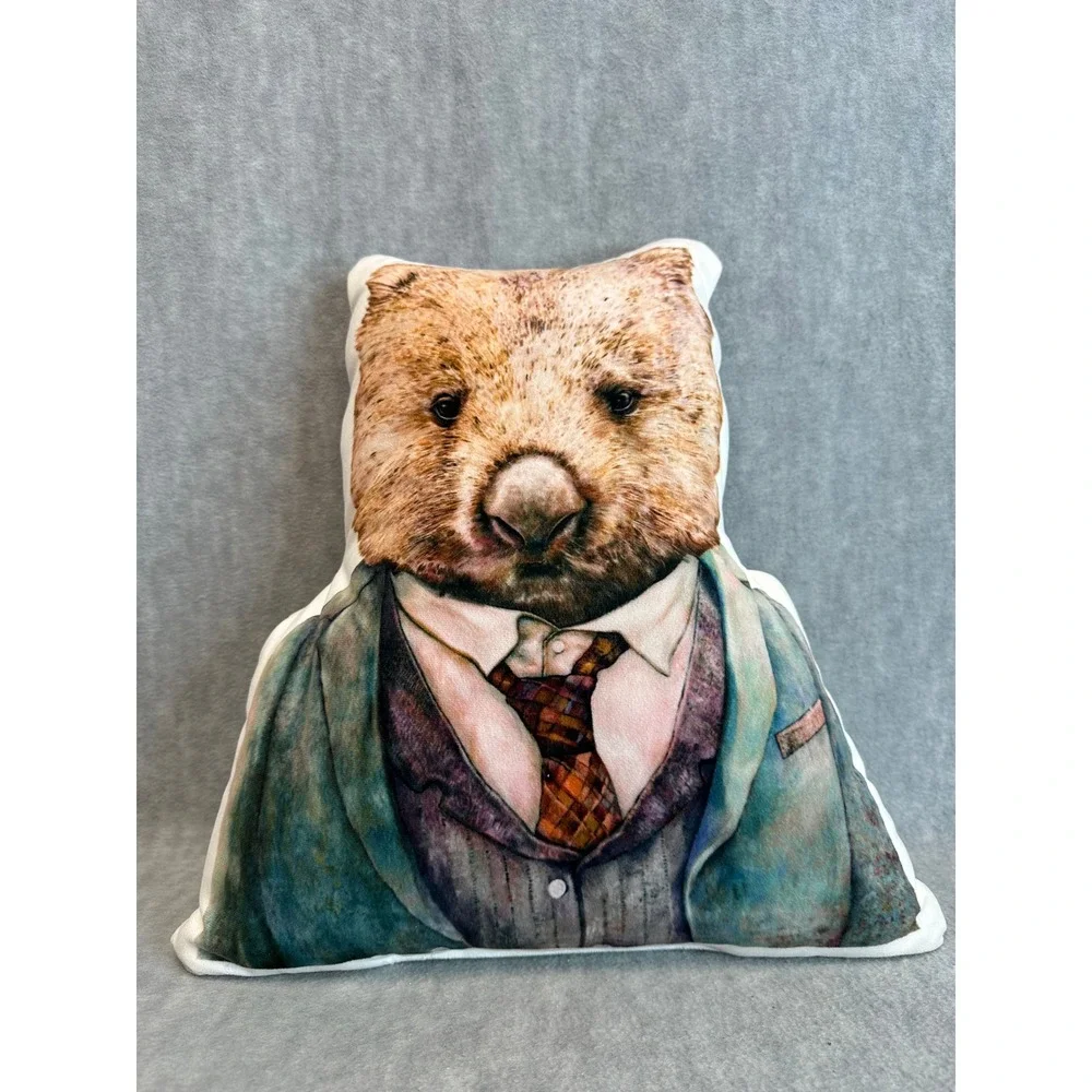 Adorable‎ Wombat in Suit Novelty Shaped Pillow Toy